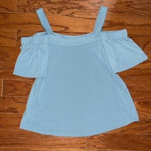 Cold-Shoulder Women's Top in Light Blue